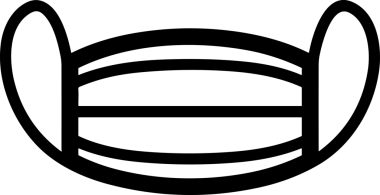 Black and white face mask icon symbol vector illustration in minimal simple style graphic design element for modern artwork clean outline sketch flat pictogram abstract template contour editable isolated digital png format for web ui