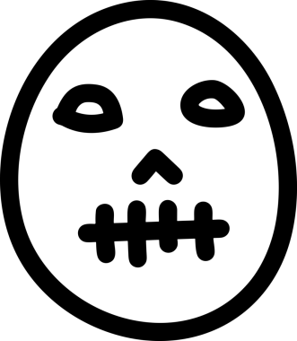 Black and white face mask icon symbol vector illustration in minimal simple style graphic design element for modern artwork clean outline sketch flat pictogram abstract template contour editable isolated digital png format for web ui