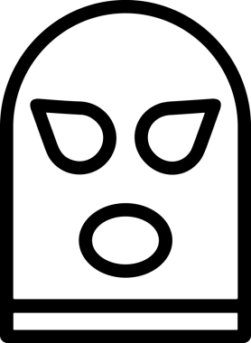 Black and white face mask icon symbol vector illustration in minimal simple style graphic design element for modern artwork clean outline sketch flat pictogram abstract template contour editable isolated digital png format for web ui