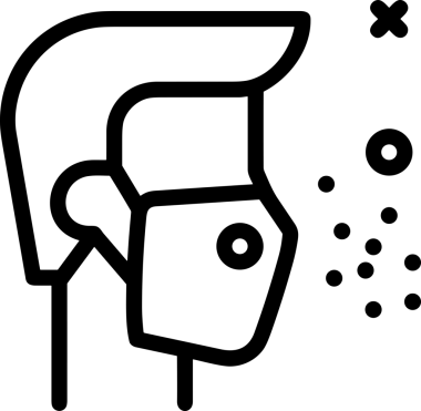 Black and white face mask icon symbol vector illustration in minimal simple style graphic design element for modern artwork clean outline sketch flat pictogram abstract template contour editable isolated digital png format for web ui