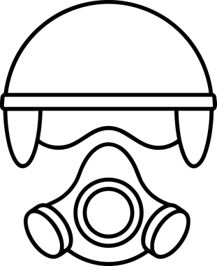 Black and white face mask icon symbol vector illustration in minimal simple style graphic design element for modern artwork clean outline sketch flat pictogram abstract template contour editable isolated digital png format for web ui