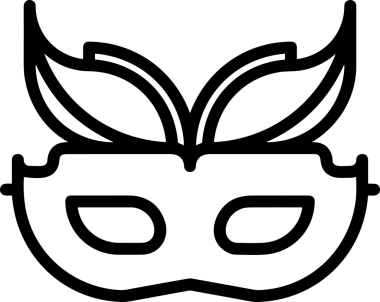 Black and white face mask icon symbol vector illustration in minimal simple style graphic design element for modern artwork clean outline sketch flat pictogram abstract template contour editable isolated digital png format for web ui