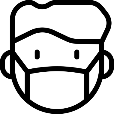 Black and white face mask icon symbol vector illustration in minimal simple style graphic design element for modern artwork clean outline sketch flat pictogram abstract template contour editable isolated digital png format for web ui