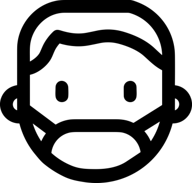 Black and white face mask icon symbol vector illustration in minimal simple style graphic design element for modern artwork clean outline sketch flat pictogram abstract template contour editable isolated digital png format for web ui