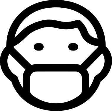 Black and white face mask icon symbol vector illustration in minimal simple style graphic design element for modern artwork clean outline sketch flat pictogram abstract template contour editable isolated digital png format for web ui