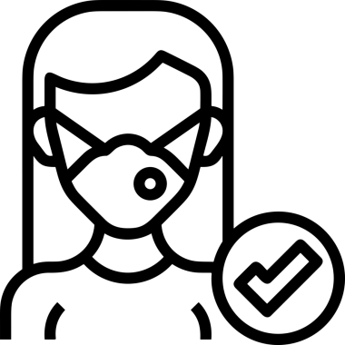 Black and white face mask icon symbol vector illustration in minimal simple style graphic design element for modern artwork clean outline sketch flat pictogram abstract template contour editable isolated digital png format for web ui