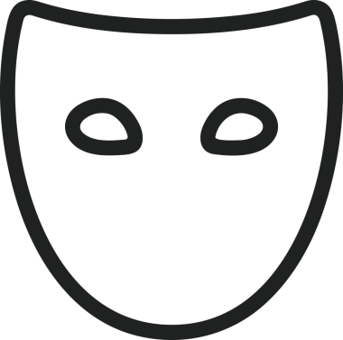 Black and white face mask icon symbol vector illustration in minimal simple style graphic design element for modern artwork clean outline sketch flat pictogram abstract template contour editable isolated digital png format for web ui