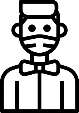 Black and white face mask icon symbol vector illustration in minimal simple style graphic design element for modern artwork clean outline sketch flat pictogram abstract template contour editable isolated digital png format for web ui