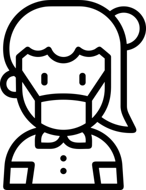 Black and white face mask icon symbol vector illustration in minimal simple style graphic design element for modern artwork clean outline sketch flat pictogram abstract template contour editable isolated digital png format for web ui