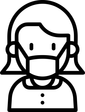 Black and white face mask icon symbol vector illustration in minimal simple style graphic design element for modern artwork clean outline sketch flat pictogram abstract template contour editable isolated digital png format for web ui