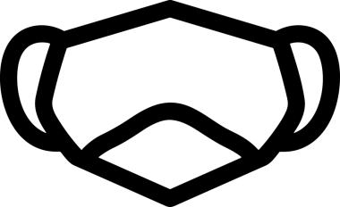 Black and white face mask icon symbol vector illustration in minimal simple style graphic design element for modern artwork clean outline sketch flat pictogram abstract template contour editable isolated digital png format for web ui