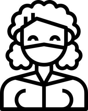 Black and white face mask icon symbol vector illustration in minimal simple style graphic design element for modern artwork clean outline sketch flat pictogram abstract template contour editable isolated digital png format for web ui