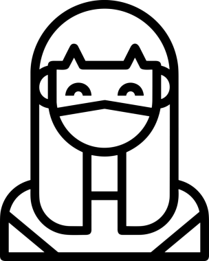 Black and white face mask icon symbol vector illustration in minimal simple style graphic design element for modern artwork clean outline sketch flat pictogram abstract template contour editable isolated digital png format for web ui