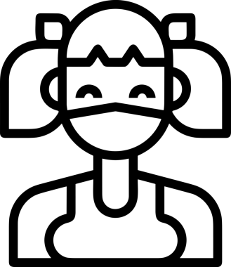 Black and white face mask icon symbol vector illustration in minimal simple style graphic design element for modern artwork clean outline sketch flat pictogram abstract template contour editable isolated digital png format for web ui