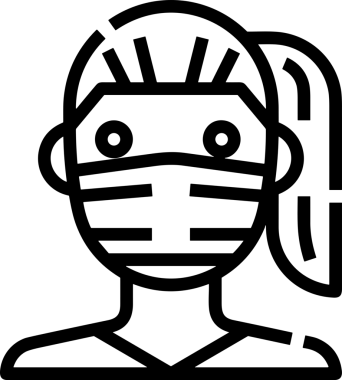 Black and white face mask icon symbol vector illustration in minimal simple style graphic design element for modern artwork clean outline sketch flat pictogram abstract template contour editable isolated digital png format for web ui