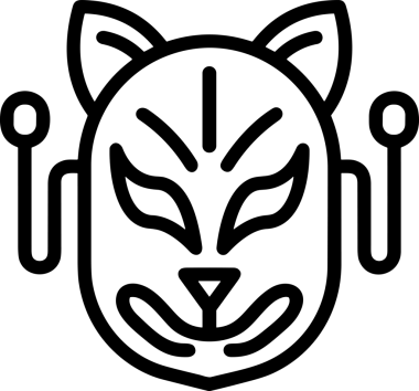 Black and white face mask icon symbol vector illustration in minimal simple style graphic design element for modern artwork clean outline sketch flat pictogram abstract template contour editable isolated digital png format for web ui