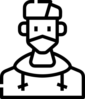 Black and white face mask icon symbol vector illustration in minimal simple style graphic design element for modern artwork clean outline sketch flat pictogram abstract template contour editable isolated digital png format for web ui