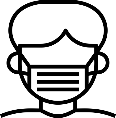 Black and white face mask icon symbol vector illustration in minimal simple style graphic design element for modern artwork clean outline sketch flat pictogram abstract template contour editable isolated digital png format for web ui