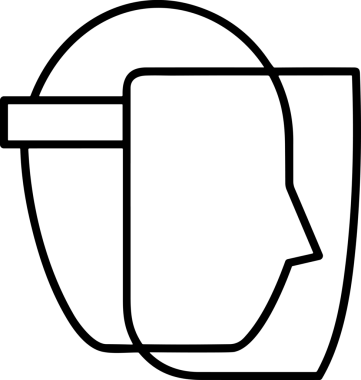 Black and white face mask icon symbol vector illustration in minimal simple style graphic design element for modern artwork clean outline sketch flat pictogram abstract template contour editable isolated digital png format for web ui