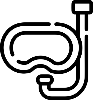 Black and white face mask icon symbol vector illustration in minimal simple style graphic design element for modern artwork clean outline sketch flat pictogram abstract template contour editable isolated digital png format for web ui