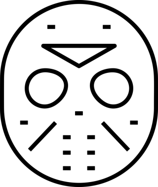 Black and white face mask icon symbol vector illustration in minimal simple style graphic design element for modern artwork clean outline sketch flat pictogram abstract template contour editable isolated digital png format for web ui