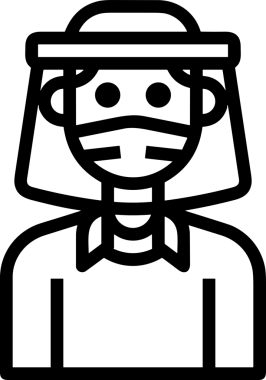 Black and white face mask icon symbol vector illustration in minimal simple style graphic design element for modern artwork clean outline sketch flat pictogram abstract template contour editable isolated digital png format for web ui