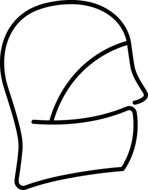 Black and white face mask icon symbol vector illustration in minimal simple style graphic design element for modern artwork clean outline sketch flat pictogram abstract template contour editable isolated digital png format for web ui