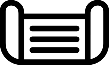 Black and white face mask icon symbol vector illustration in minimal simple style graphic design element for modern artwork clean outline sketch flat pictogram abstract template contour editable isolated digital png format for web ui