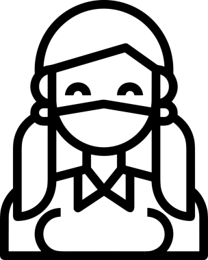 Black and white face mask icon symbol vector illustration in minimal simple style graphic design element for modern artwork clean outline sketch flat pictogram abstract template contour editable isolated digital png format for web ui