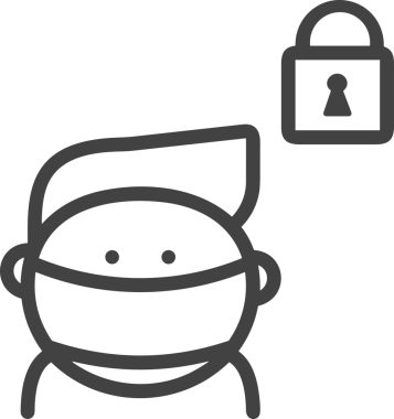 Black and white face mask icon symbol vector illustration in minimal simple style graphic design element for modern artwork clean outline sketch flat pictogram abstract template contour editable isolated digital png format for web ui