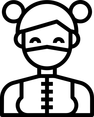 Black and white face mask icon symbol vector illustration in minimal simple style graphic design element for modern artwork clean outline sketch flat pictogram abstract template contour editable isolated digital png format for web ui