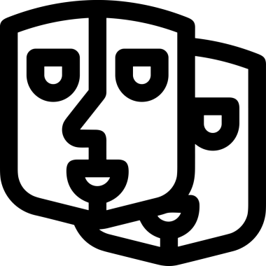 Black and white face mask icon symbol vector illustration in minimal simple style graphic design element for modern artwork clean outline sketch flat pictogram abstract template contour editable isolated digital png format for web ui