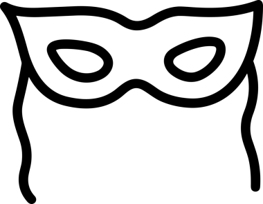 Black and white face mask icon symbol vector illustration in minimal simple style graphic design element for modern artwork clean outline sketch flat pictogram abstract template contour editable isolated digital png format for web ui