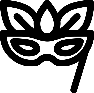 Black and white face mask icon symbol vector illustration in minimal simple style graphic design element for modern artwork clean outline sketch flat pictogram abstract template contour editable isolated digital png format for web ui