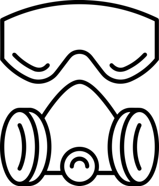 Black and white face mask icon symbol vector illustration in minimal simple style graphic design element for modern artwork clean outline sketch flat pictogram abstract template contour editable isolated digital png format for web ui