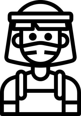 Black and white face mask icon symbol vector illustration in minimal simple style graphic design element for modern artwork clean outline sketch flat pictogram abstract template contour editable isolated digital png format for web ui