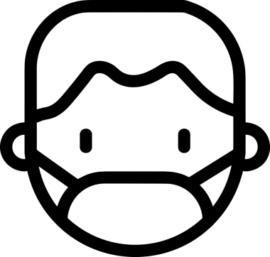 Black and white face mask icon symbol vector illustration in minimal simple style graphic design element for modern artwork clean outline sketch flat pictogram abstract template contour editable isolated digital png format for web ui