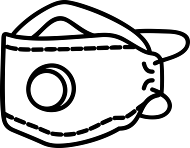 Black and white face mask icon symbol vector illustration in minimal simple style graphic design element for modern artwork clean outline sketch flat pictogram abstract template contour editable isolated digital png format for web ui