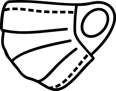 Black and white face mask icon symbol vector illustration in minimal simple style graphic design element for modern artwork clean outline sketch flat pictogram abstract template contour editable isolated digital png format for web ui