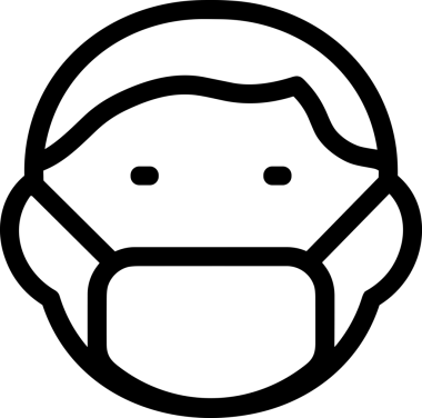 Black and white face mask icon symbol vector illustration in minimal simple style graphic design element for modern artwork clean outline sketch flat pictogram abstract template contour editable isolated digital png format for web ui