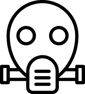 Black and white face mask icon symbol vector illustration in minimal simple style graphic design element for modern artwork clean outline sketch flat pictogram abstract template contour editable isolated digital png format for web ui