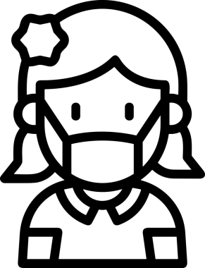 Black and white face mask icon symbol vector illustration in minimal simple style graphic design element for modern artwork clean outline sketch flat pictogram abstract template contour editable isolated digital png format for web ui