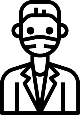 Black and white face mask icon symbol vector illustration in minimal simple style graphic design element for modern artwork clean outline sketch flat pictogram abstract template contour editable isolated digital png format for web ui