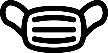 Black and white face mask icon symbol vector illustration in minimal simple style graphic design element for modern artwork clean outline sketch flat pictogram abstract template contour editable isolated digital png format for web ui