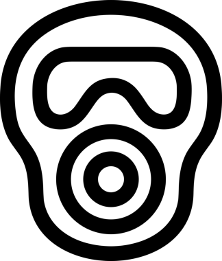 Black and white face mask icon symbol vector illustration in minimal simple style graphic design element for modern artwork clean outline sketch flat pictogram abstract template contour editable isolated digital png format for web ui