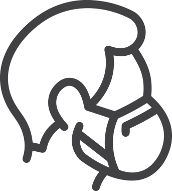 Black and white face mask icon symbol vector illustration in minimal simple style graphic design element for modern artwork clean outline sketch flat pictogram abstract template contour editable isolated digital png format for web ui