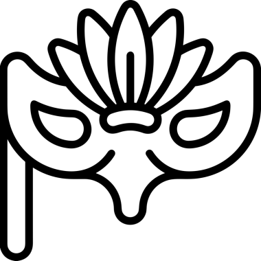 Black and white face mask icon symbol vector illustration in minimal simple style graphic design element for modern artwork clean outline sketch flat pictogram abstract template contour editable isolated digital png format for web ui