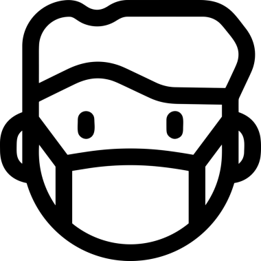 Black and white face mask icon symbol vector illustration in minimal simple style graphic design element for modern artwork clean outline sketch flat pictogram abstract template contour editable isolated digital png format for web ui