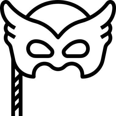 Black and white face mask icon symbol vector illustration in minimal simple style graphic design element for modern artwork clean outline sketch flat pictogram abstract template contour editable isolated digital png format for web ui