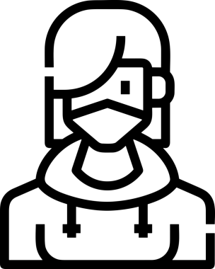 Black and white face mask icon symbol vector illustration in minimal simple style graphic design element for modern artwork clean outline sketch flat pictogram abstract template contour editable isolated digital png format for web ui